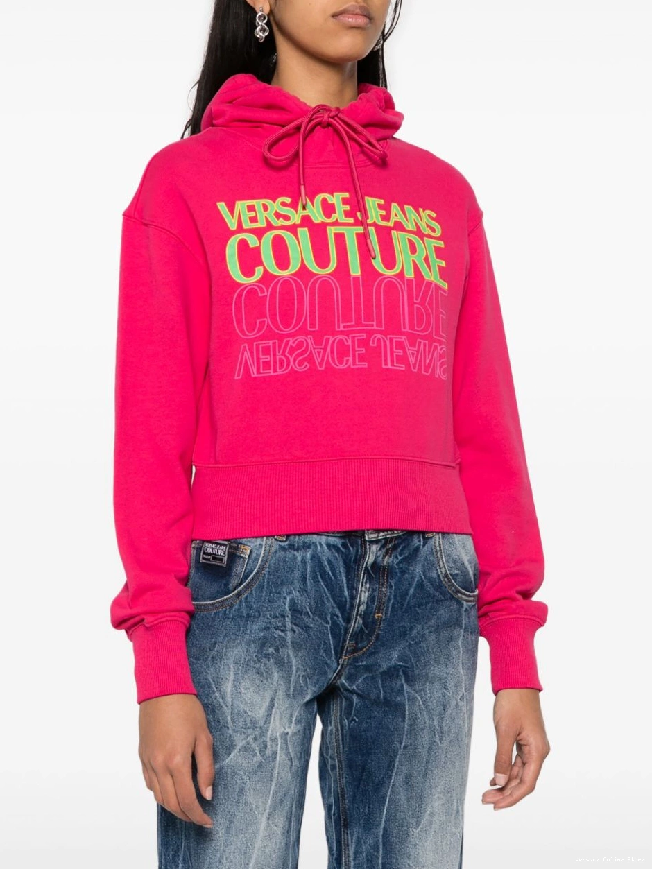 Affordable cropped sweatshirt Women Down Upside Jeans Couture Versace 0407